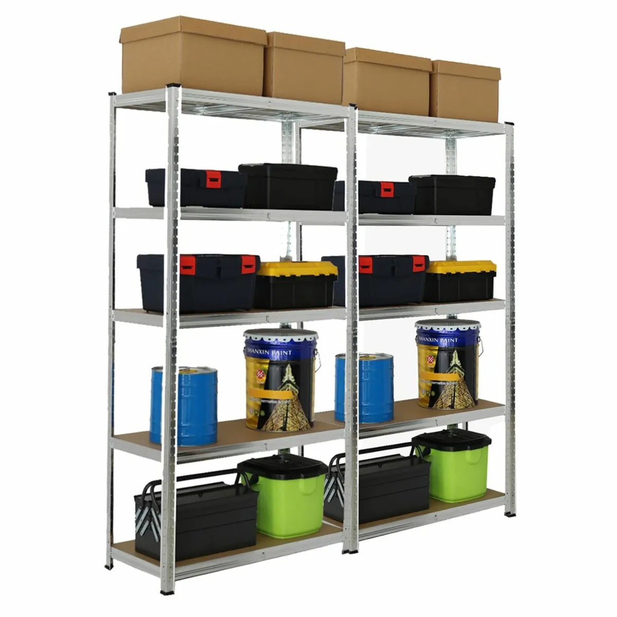 Budget Garage Shelving | 2 Bay Galvanised - Image 4