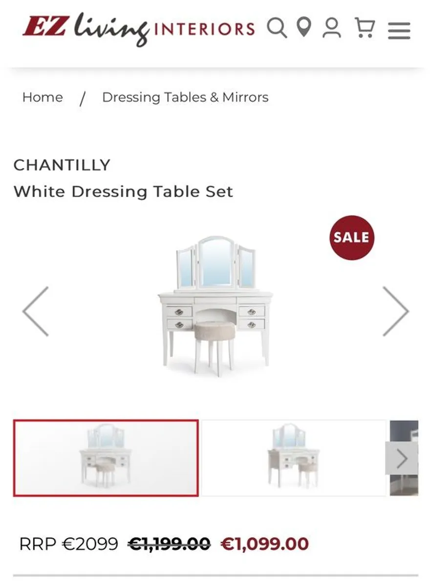 White Dressing Table Set - Image 1