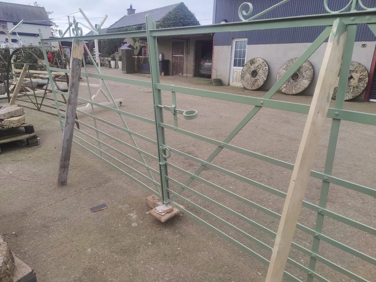 Pair of matching forged gates - Image 2