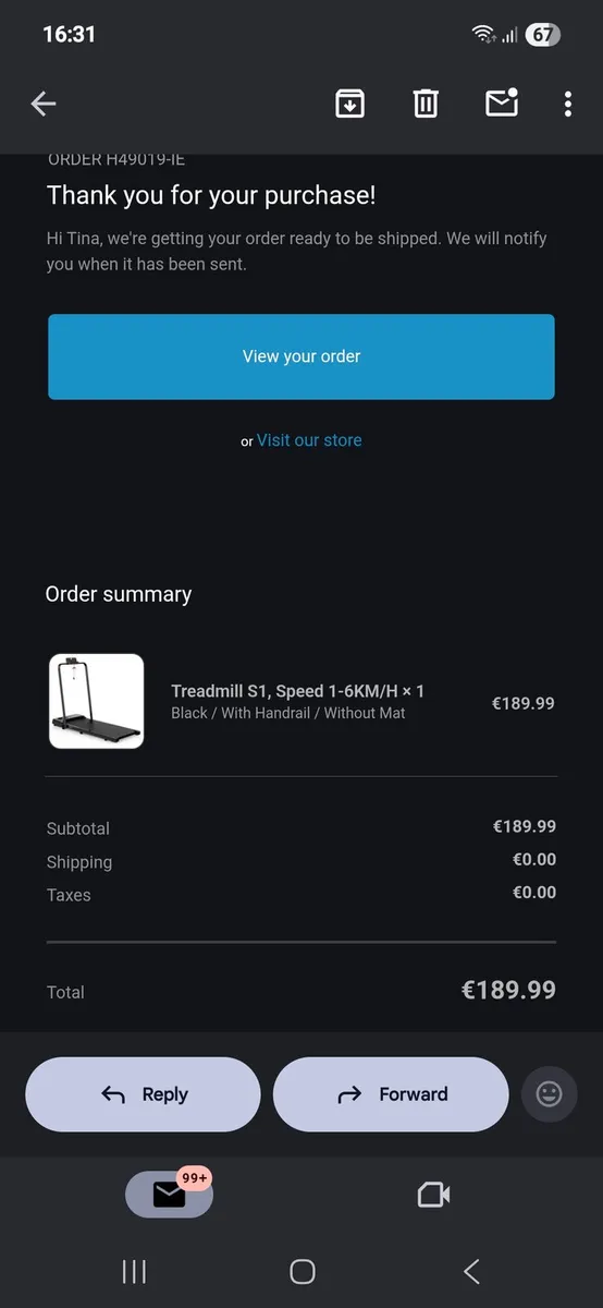 Treadmill S1, Speed 1-6KM/H × 1 - Image 4