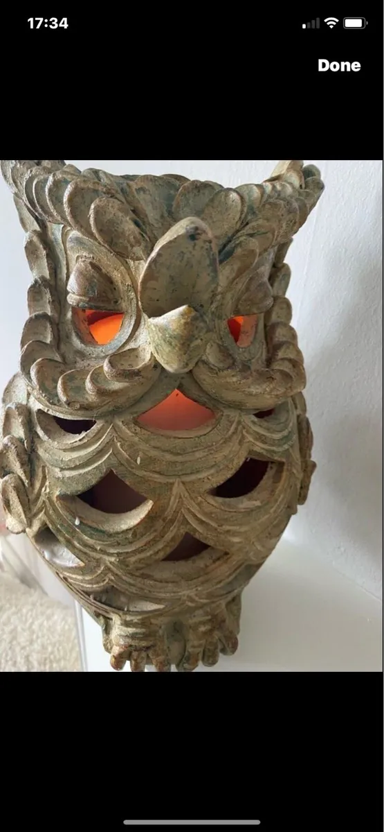 Hand Crafted Garden Pottery Lamp - Image 1
