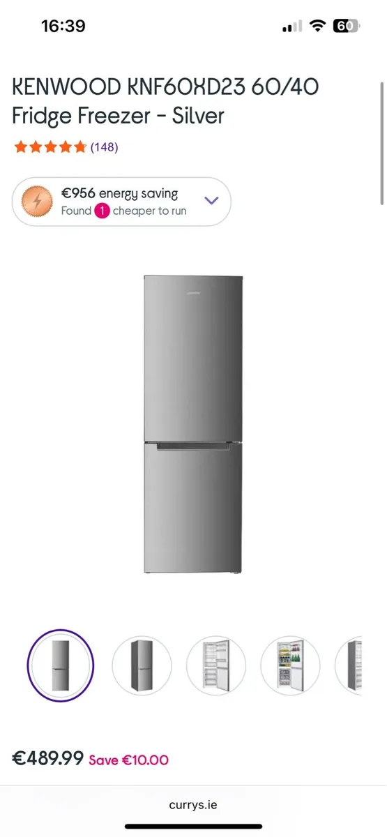 Kenwood 60/40 Fridge freezer - Image 2