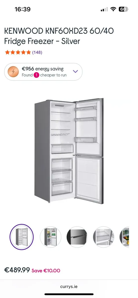 Kenwood 60/40 Fridge freezer - Image 3