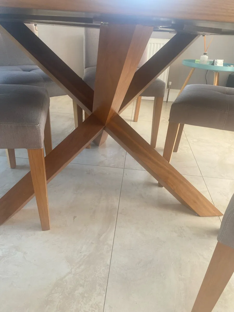 Walnut Table and 6 chairs - Image 2