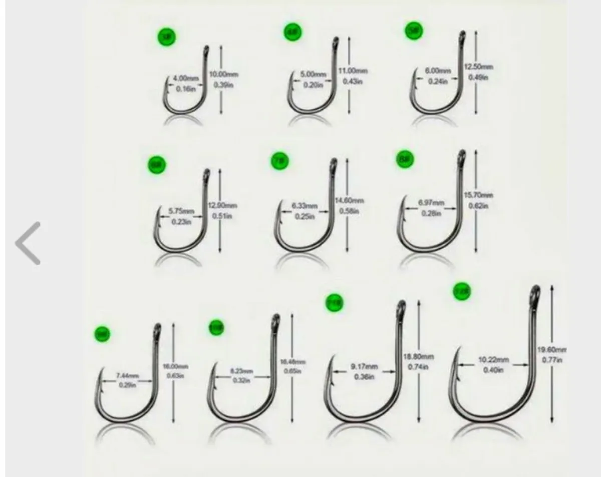 100 Pc Carbon Steel Fishing Hooks (sizes 3 To 12) - Image 2