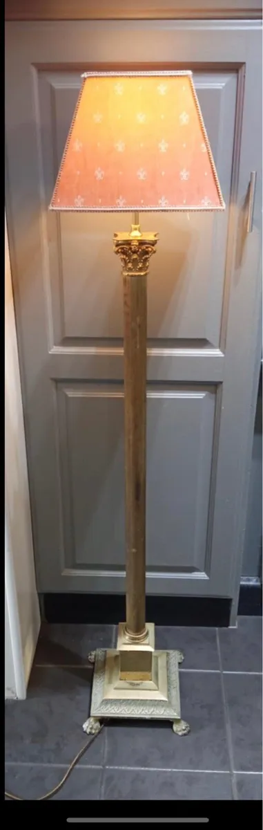 70s Soild Brass Tall Floor Lamp