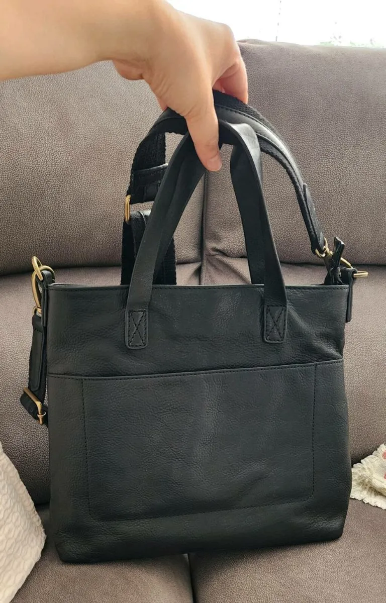 Fatface crossbody lather Black bag - Image 1
