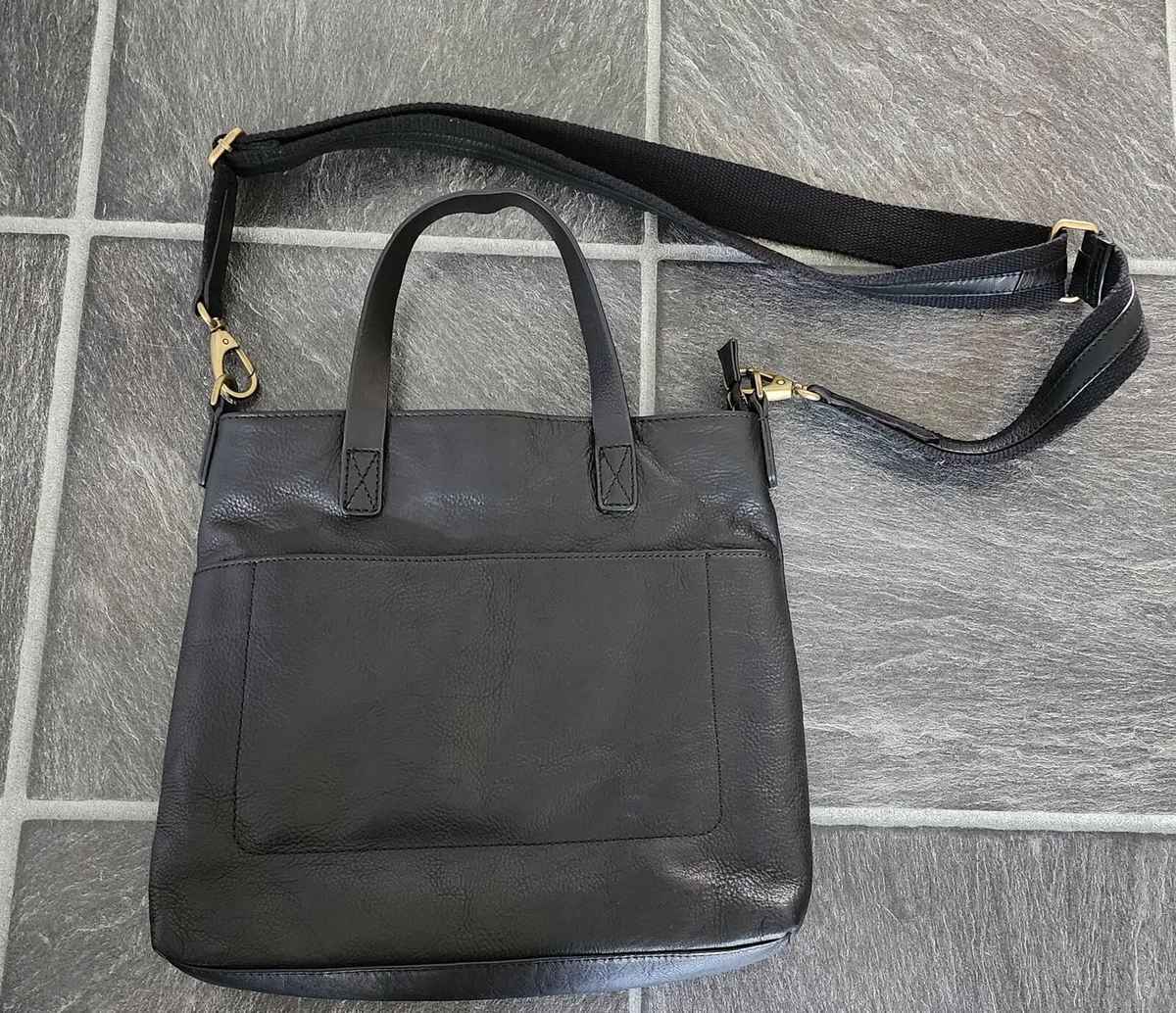 Fatface crossbody lather Black bag - Image 2