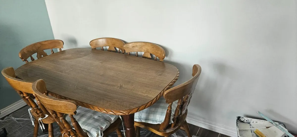 Oak Dining Table and 6 Chairs - Image 2
