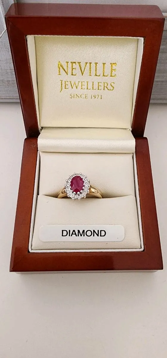 golden ruby &diamonds  ring - Image 1