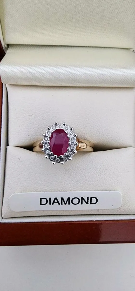 golden ruby &diamonds  ring - Image 2