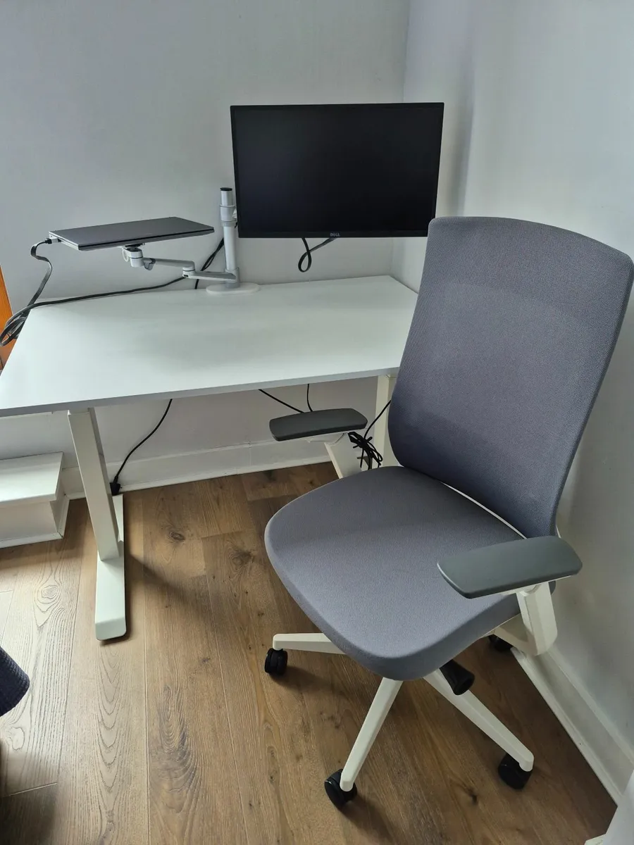 Sit-Stand Desk + Chair + Monitor Arm - Image 3