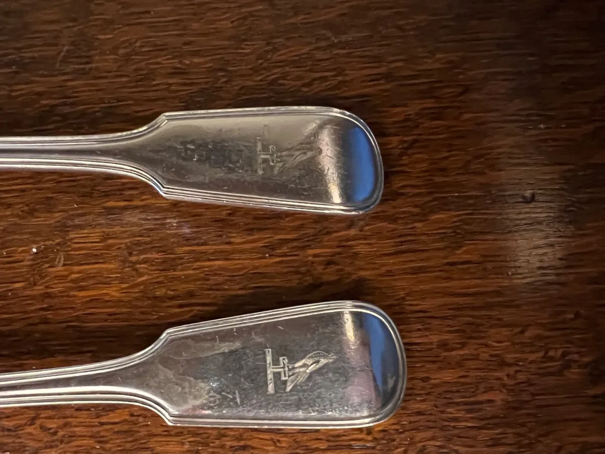 Pair of Antique Silverplated Spoons – Daniel & Art - Image 1
