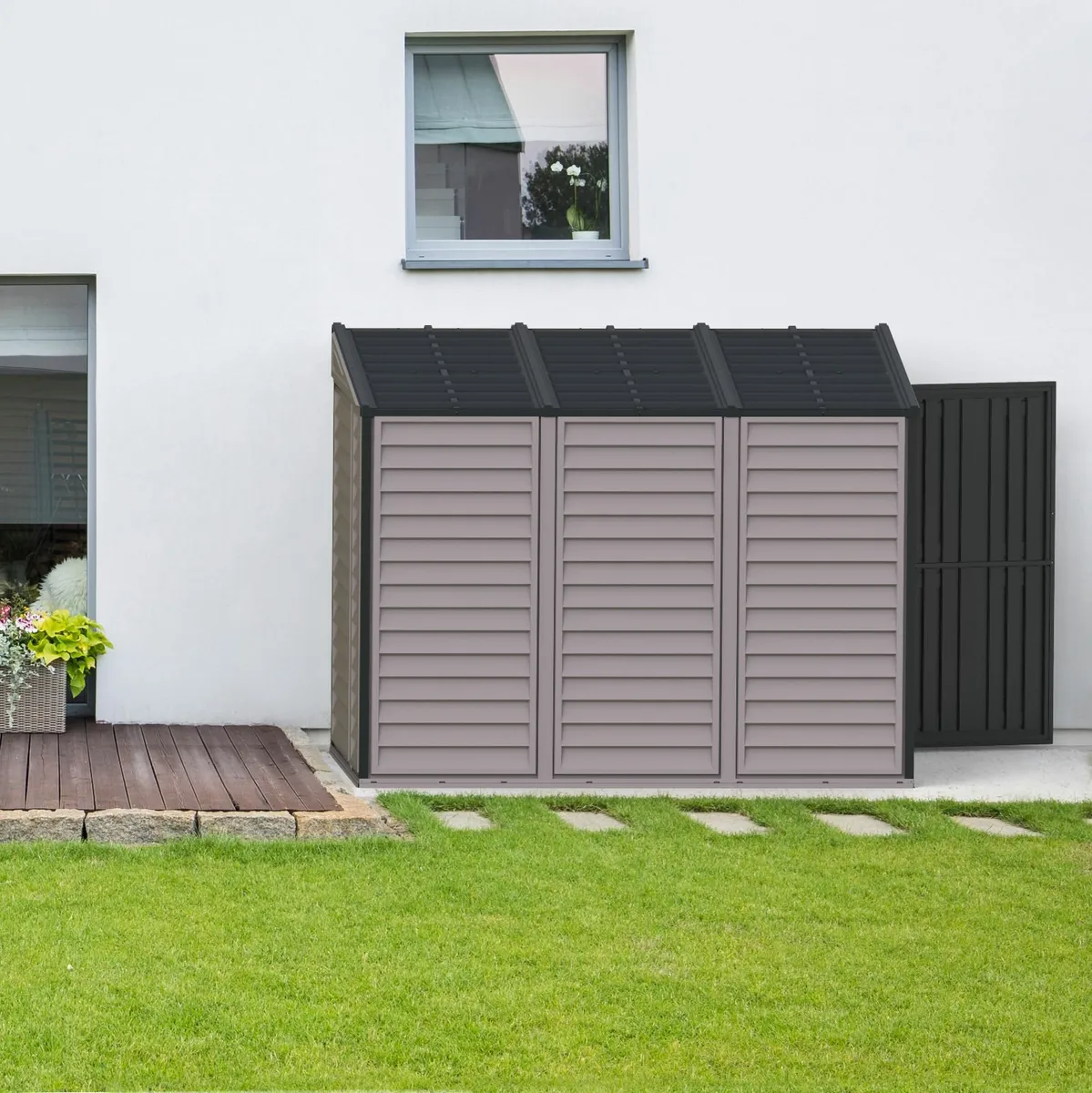Sidemate 4x8 Vinyl Garden Pent Sheds. - Image 3