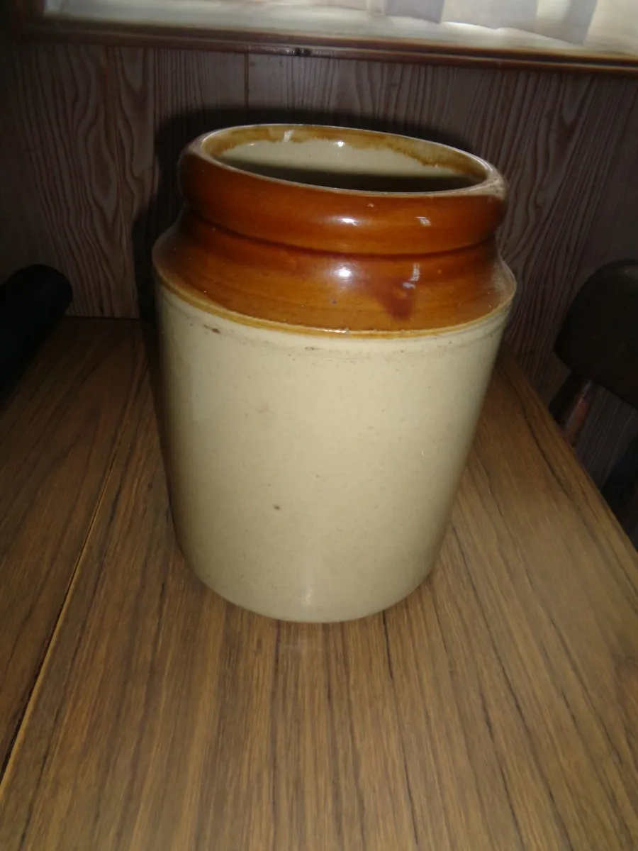 Vintage Stoneware Jar for Sale - Image 1