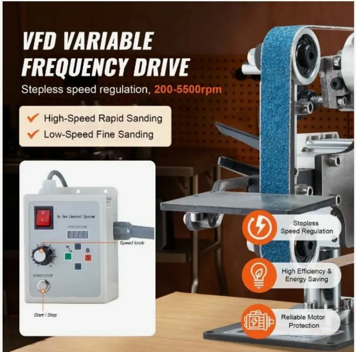 Belt Grinder Sander 30 x 1-Inch Variable Speed - Image 4