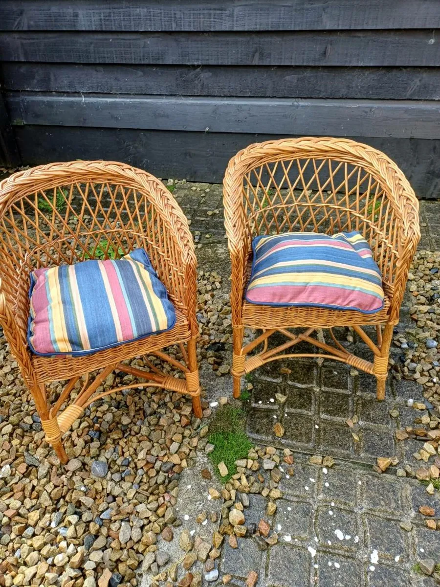 Vintage Childs Wicker Chairs - Image 1