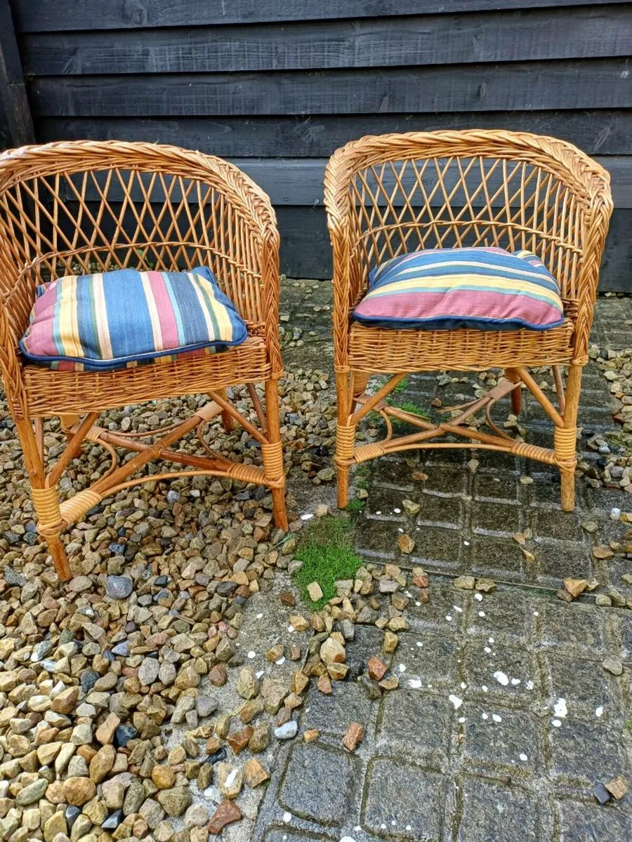 Vintage Childs Wicker Chairs - Image 2