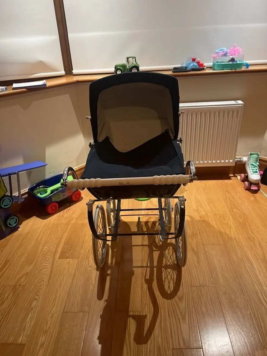vintage silver cross coach built dolls pram - Image 2