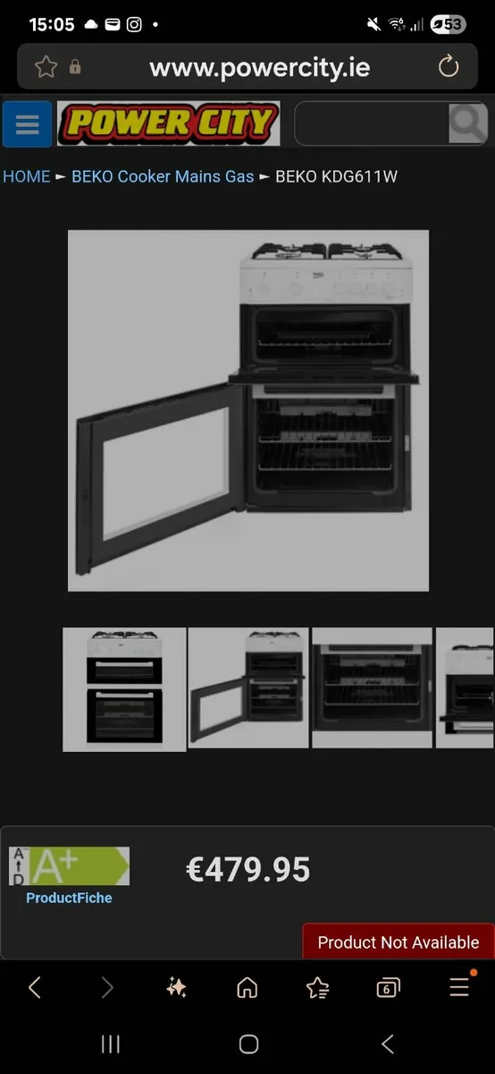 Beko Cooker Mains Gas - Image 1