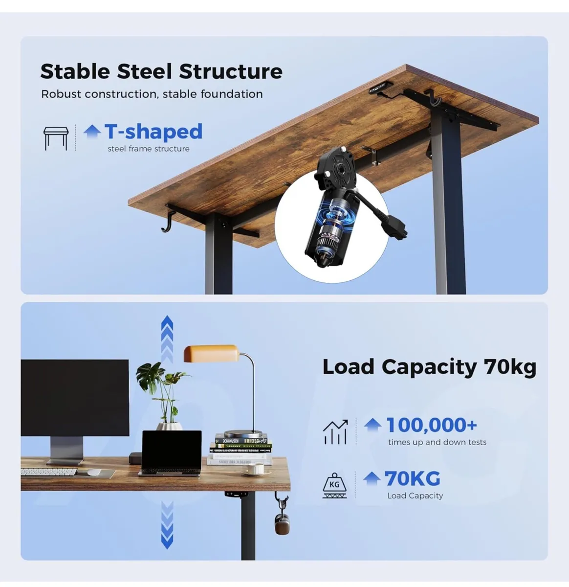 Electric Standing Desk, 120 x 60 cm Height Adjusta - Image 3