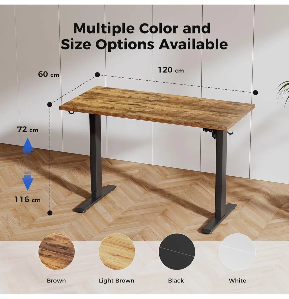 Electric Standing Desk, 120 x 60 cm Height Adjusta - Image 1