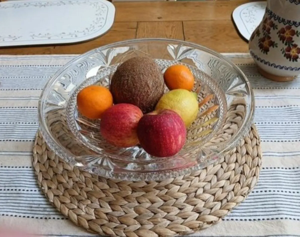 12" Cut glass fruit bowl - Image 1