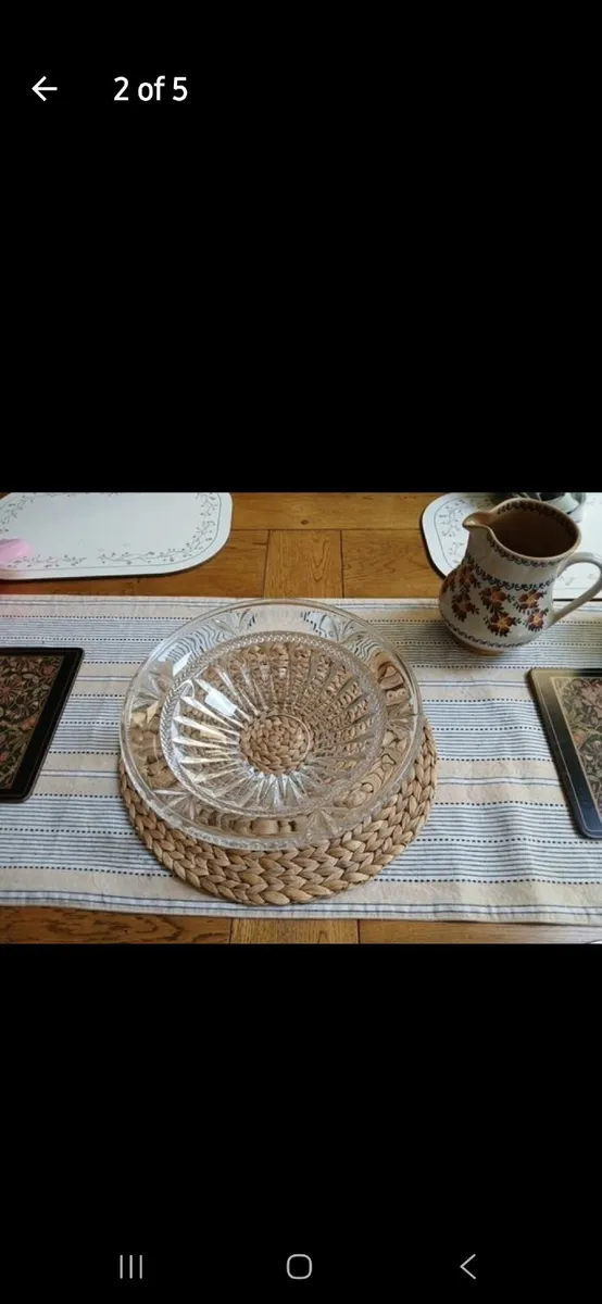 12" Cut glass fruit bowl - Image 2