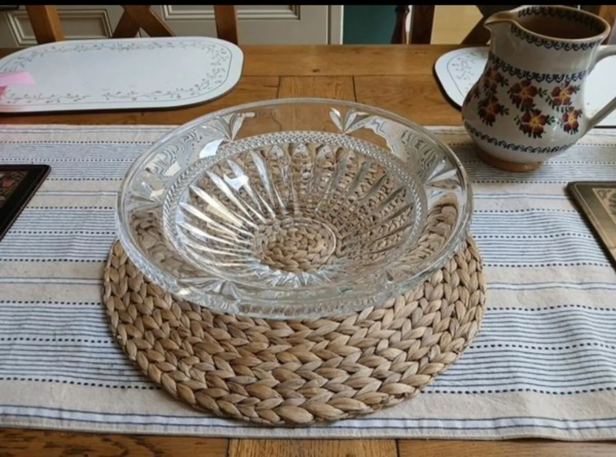 12" Cut glass fruit bowl - Image 4