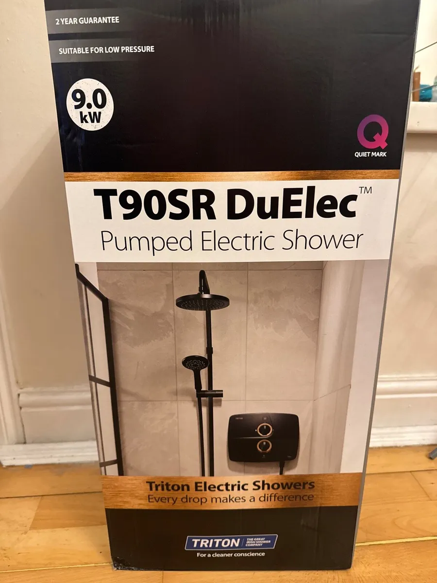 Triton T90sr Matt black dual head shower - Image 1