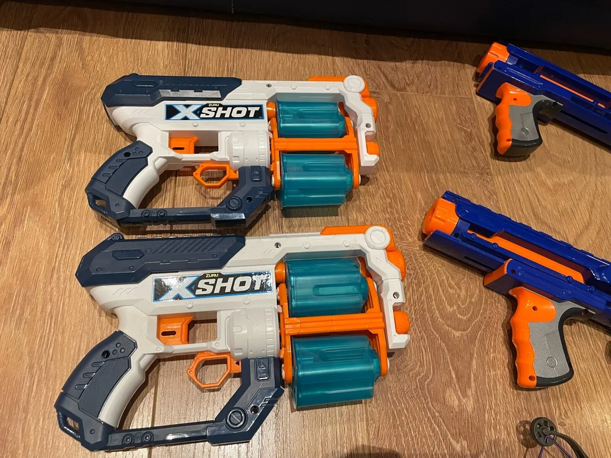 Nerf guns with safety face masks, jacket bullets, - Image 3