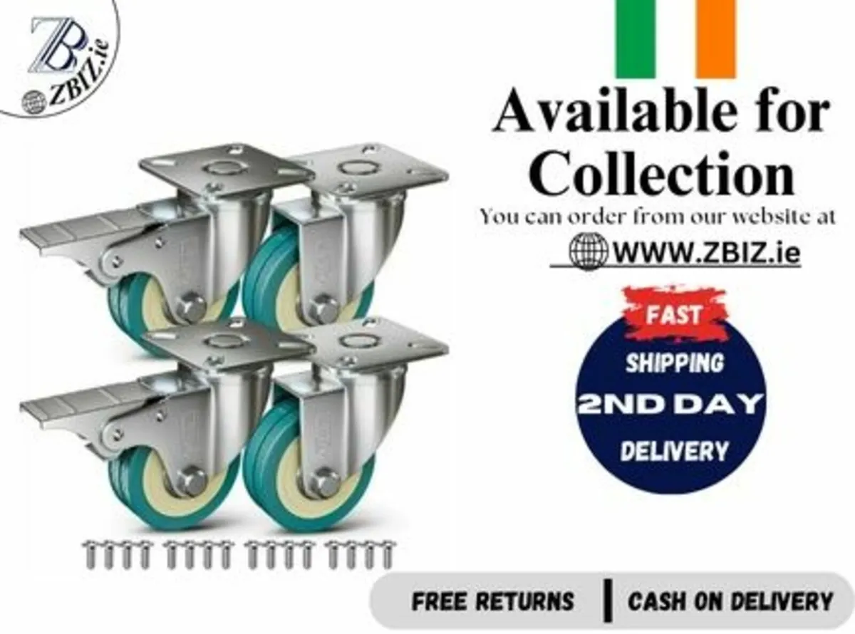 Castor Wheels 50mm with Screws Heavy Duty 200KG - Image 1