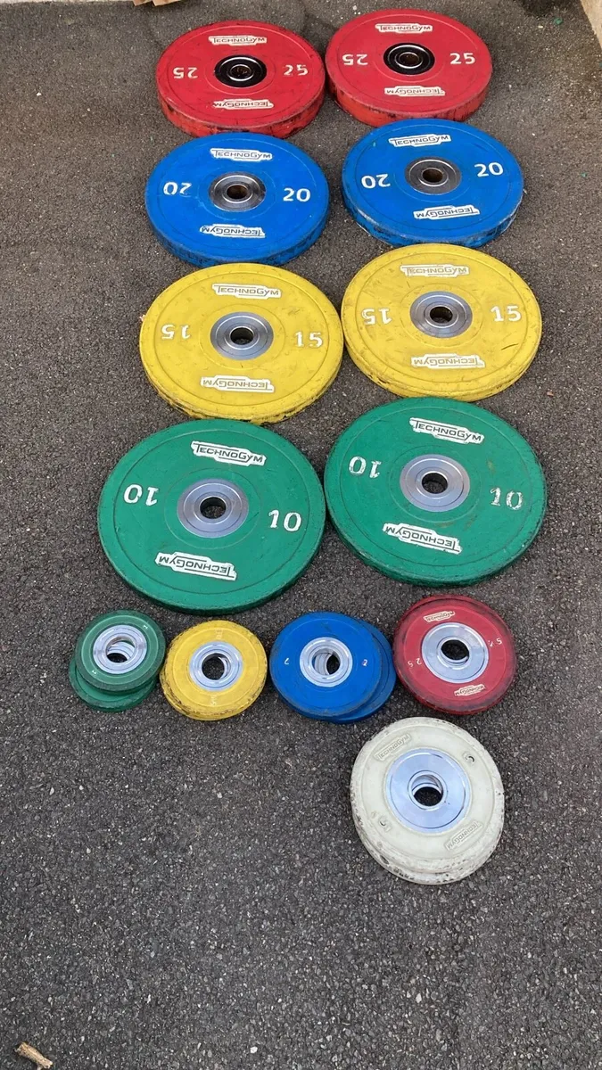 214kg Technogym Olympic Weight Plate Set - Image 1