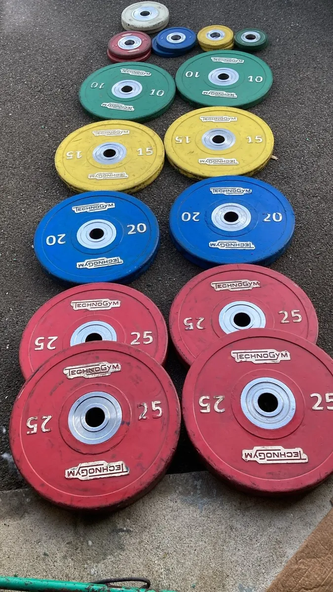 214kg Technogym Olympic Weight Plate Set - Image 2