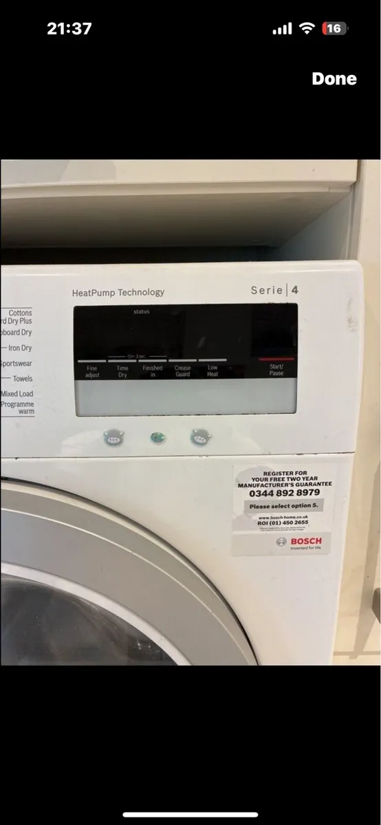 Bosch Condenser Dryer - Heat Pump - 8kg Drum - Image 2