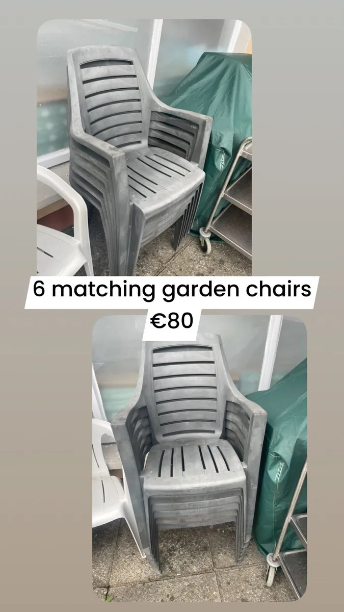 6 matching garden chairs - Image 2
