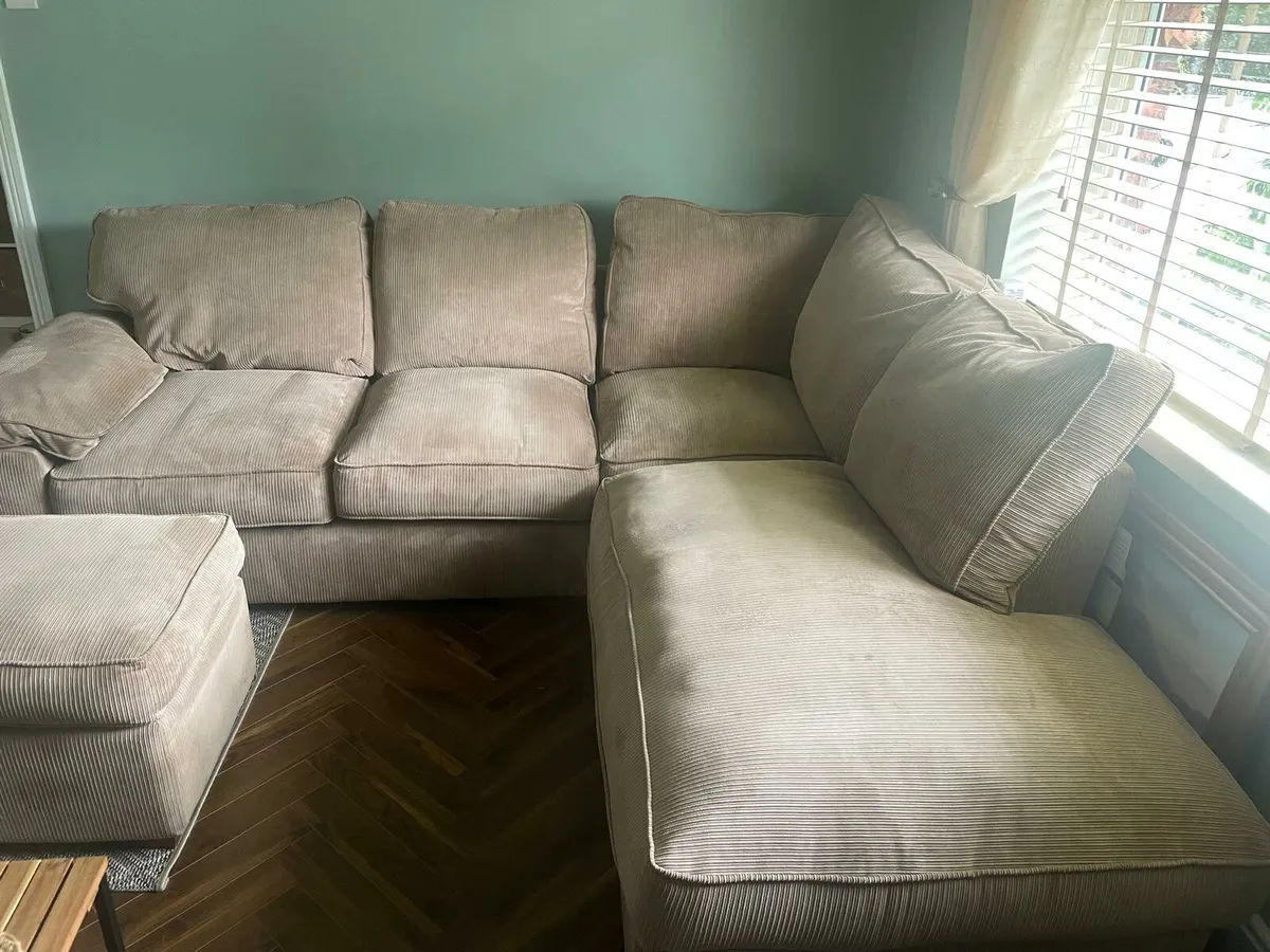 Corner sofa and foot rest - Image 3