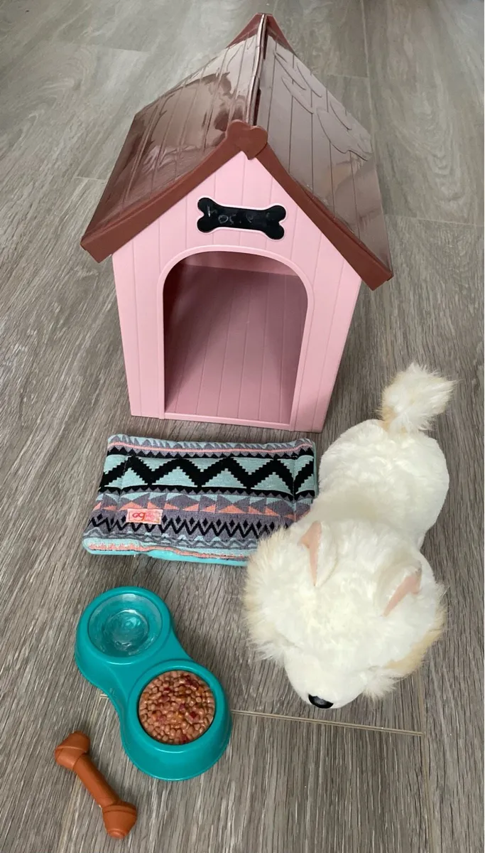 Plush Dog, Kennell & Food Playset - Image 3