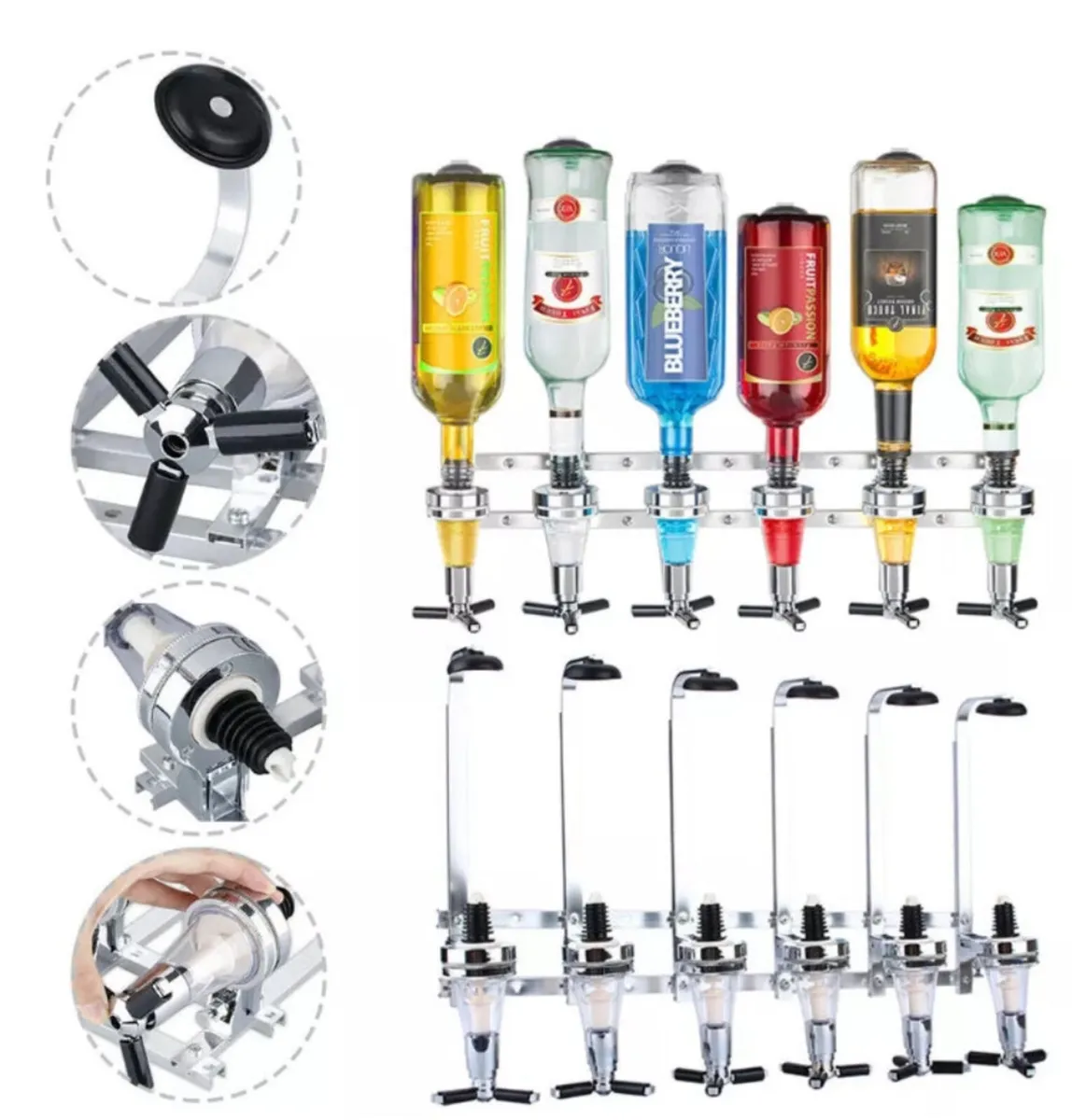 NEW 6 Bottle Wall Mounted Optic Dispenser Home Bar - Image 2