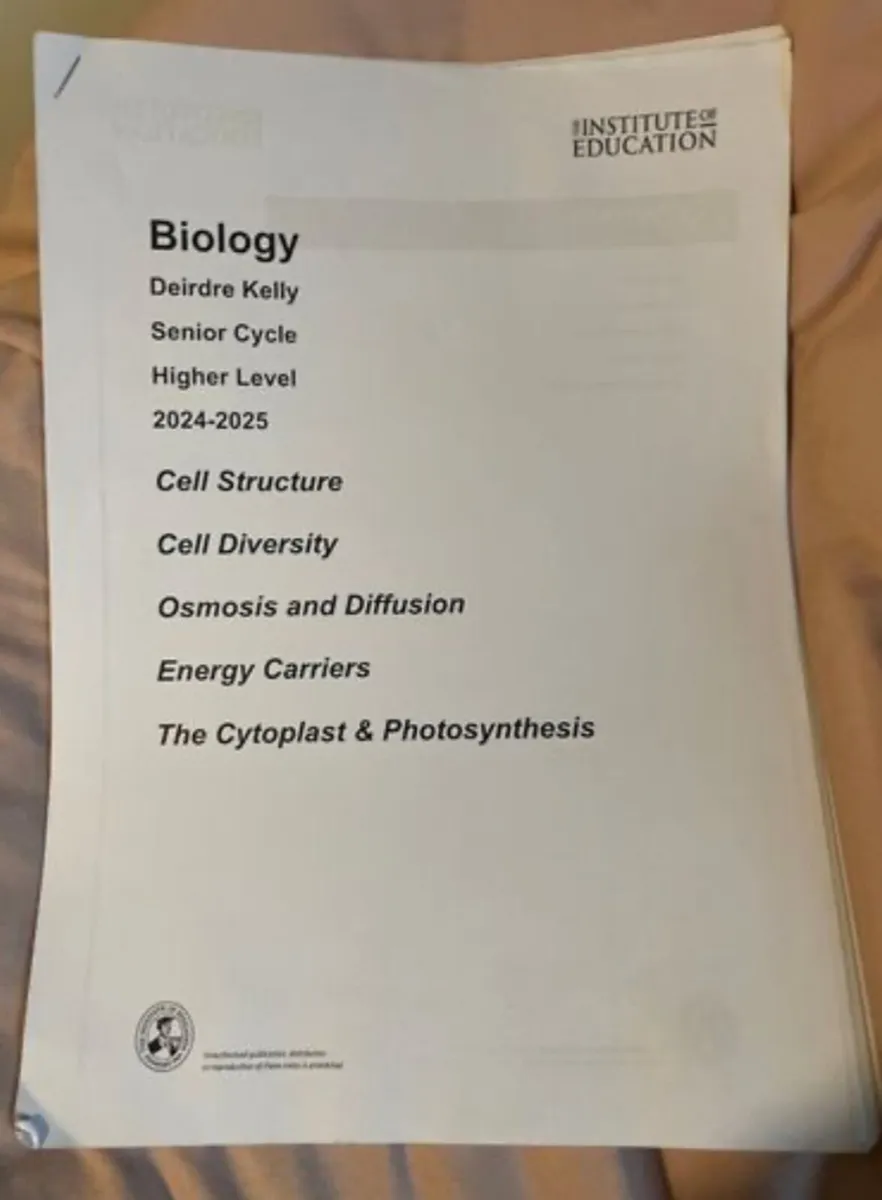 biology institute notes