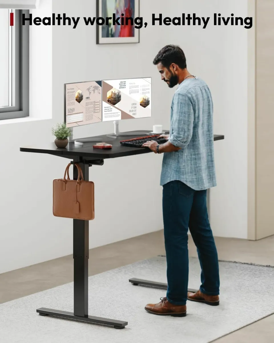 110x60 Electric Standing Office Desk Adjustable - Image 3
