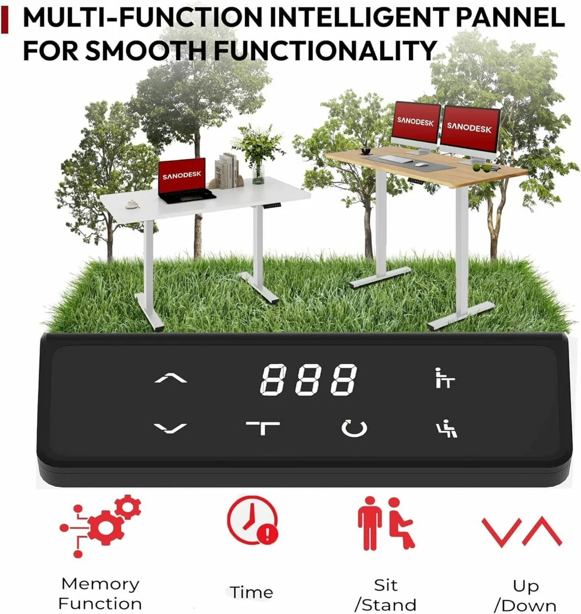 110x60 Electric Standing Office Desk Adjustable - Image 2