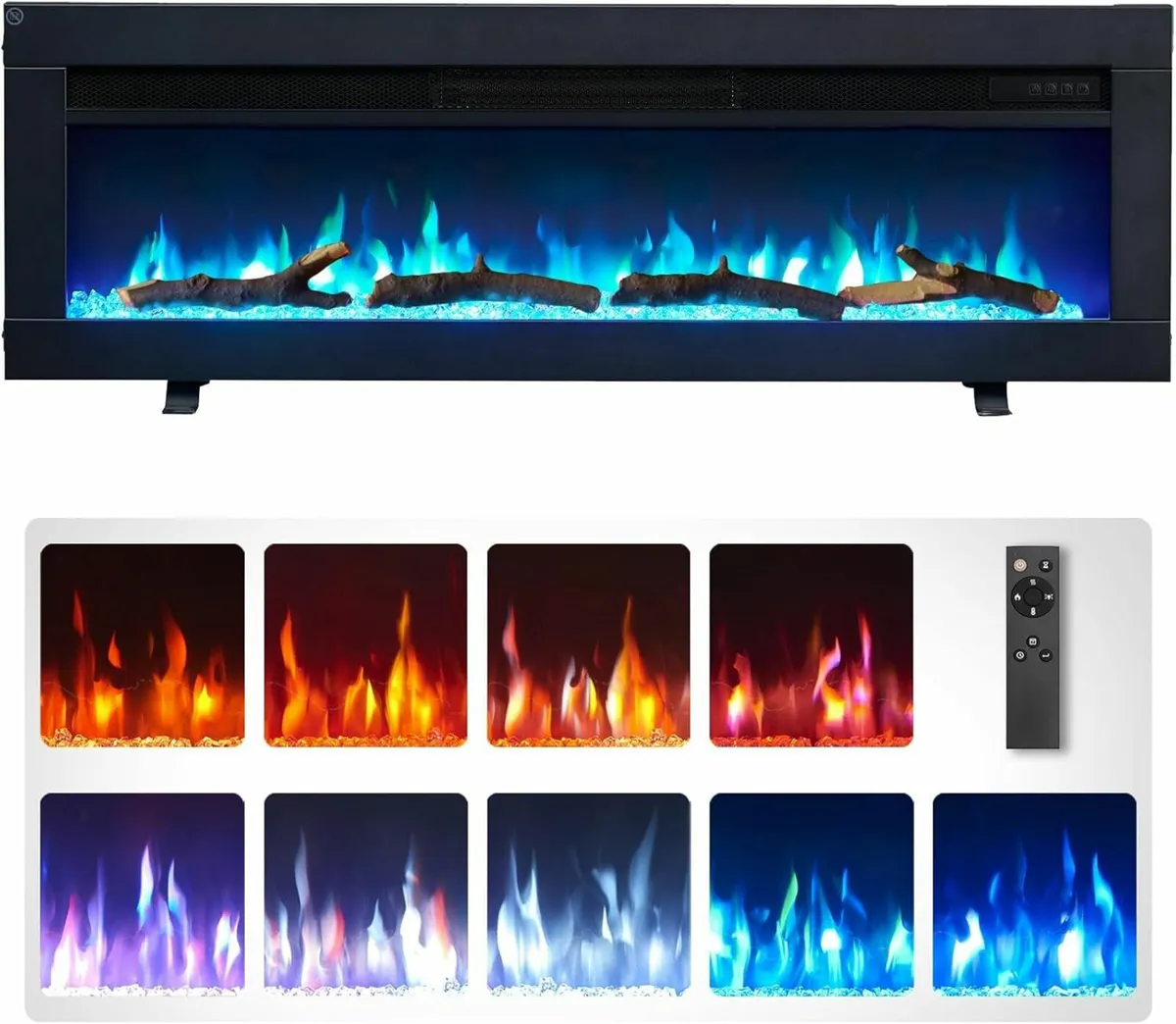40"/102cm Electric Fireplace Freestanding Wall - Image 4
