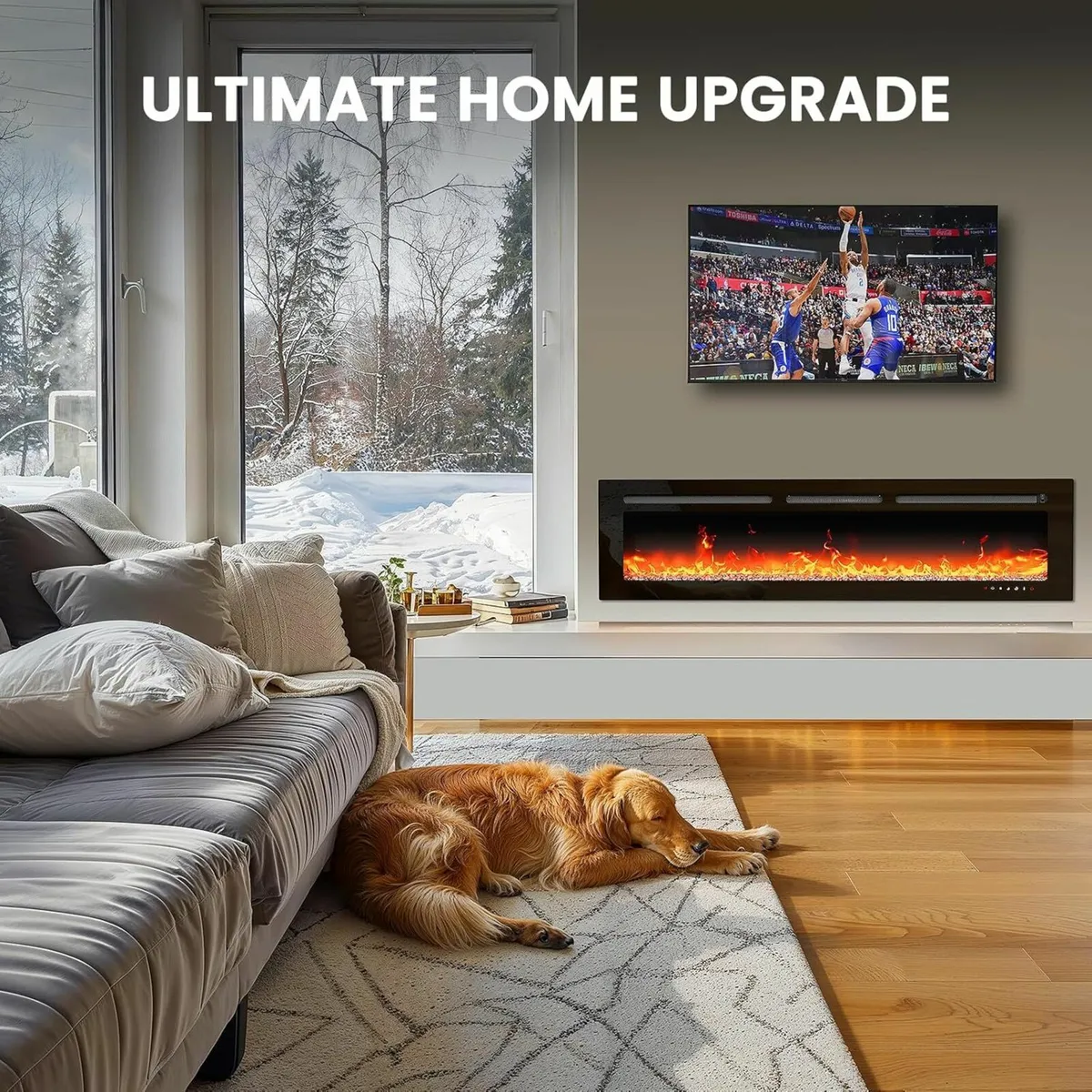 50″127cm Electric Fireplace Heater 20 Flame Colors - Image 2