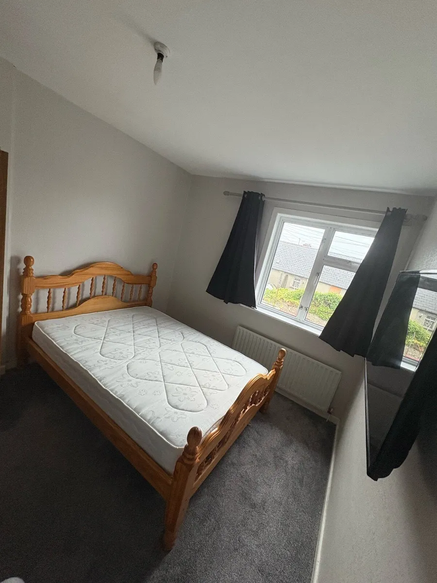Wooden wardrope and double bed and mattress - Image 2