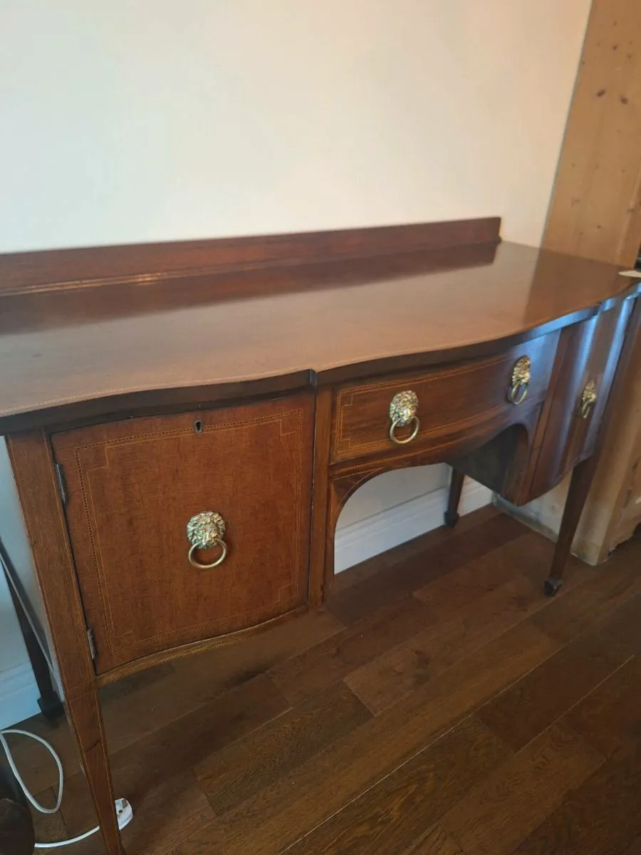 Antique sideboard with inlaid detail - Image 2