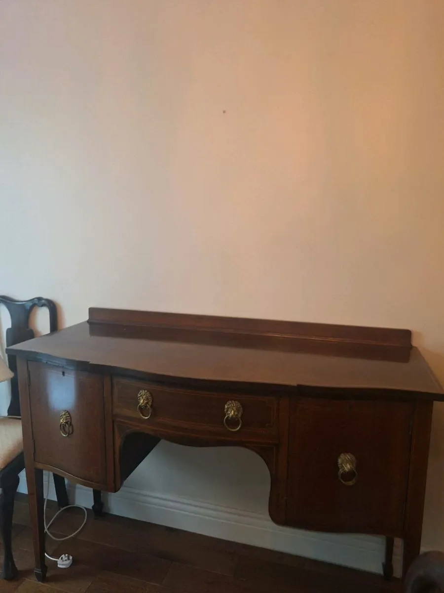 Antique sideboard with inlaid detail - Image 3