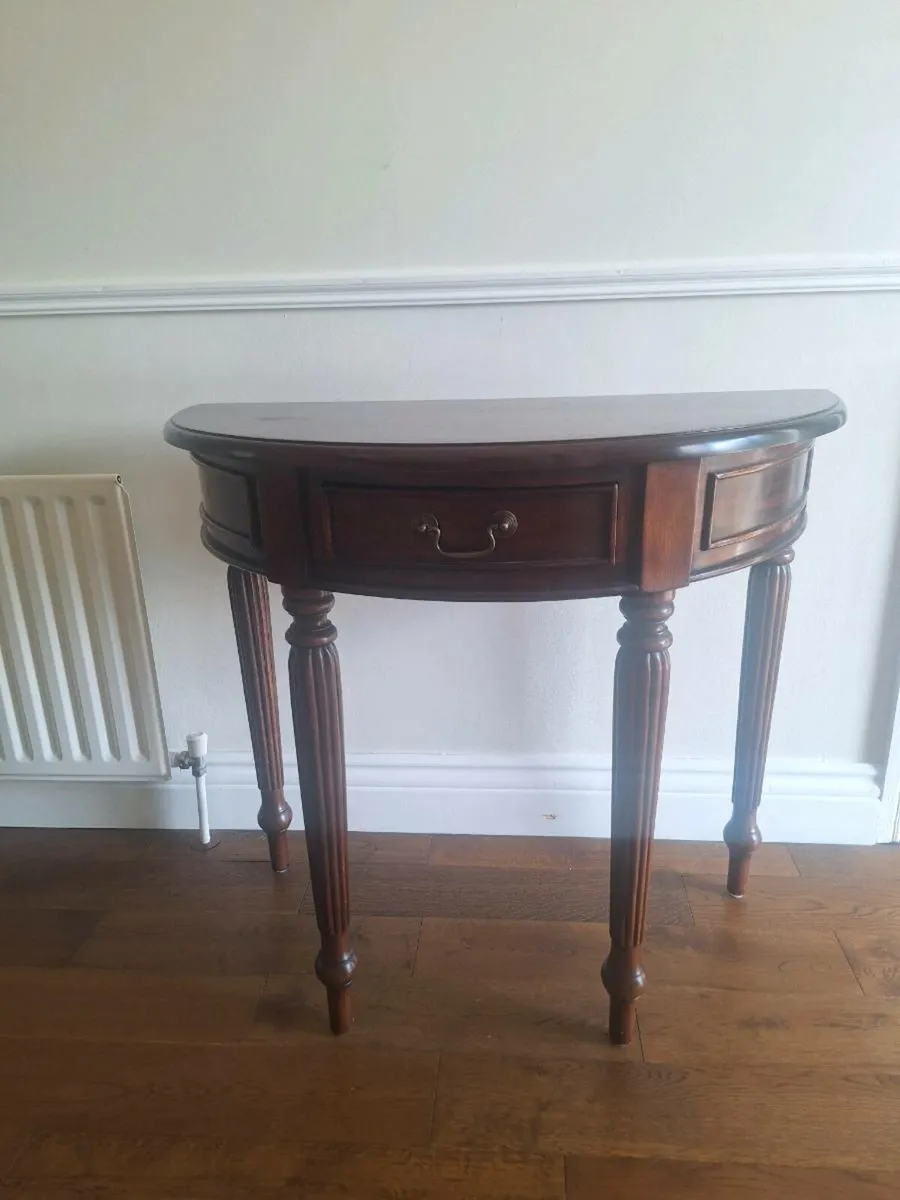 Half moon hall table with drawer