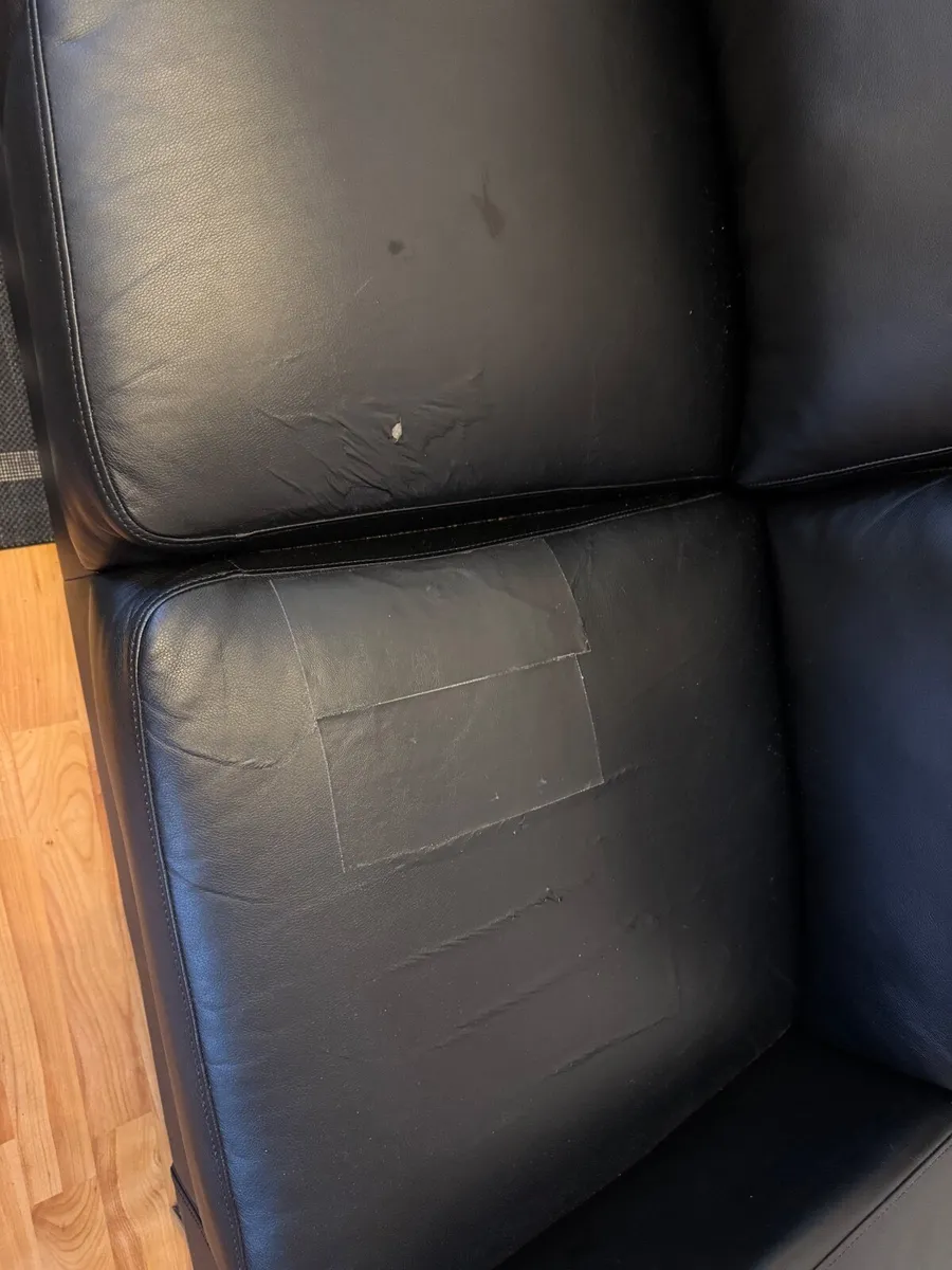 Leatherette Black 2-Seater Sofas - Image 4