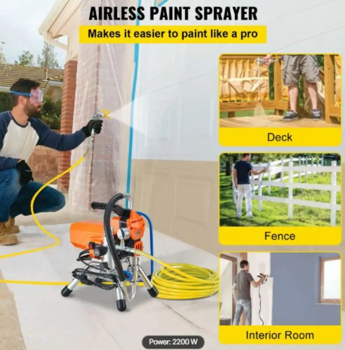 High Pressure Airless Sprayer Paint Spray Gun 2200 - Image 2